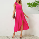 Graceful Bow Sling Irregular Asymmetric Dress